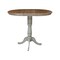 International Concepts Round 36 in Rd Top Pedestal Table, 12 in Leaf, Bar Ht, Hickory/Stone, 36 W, 48 L, 41.3 in H, Wood K41-36RXT-6B-2 - alternate 2